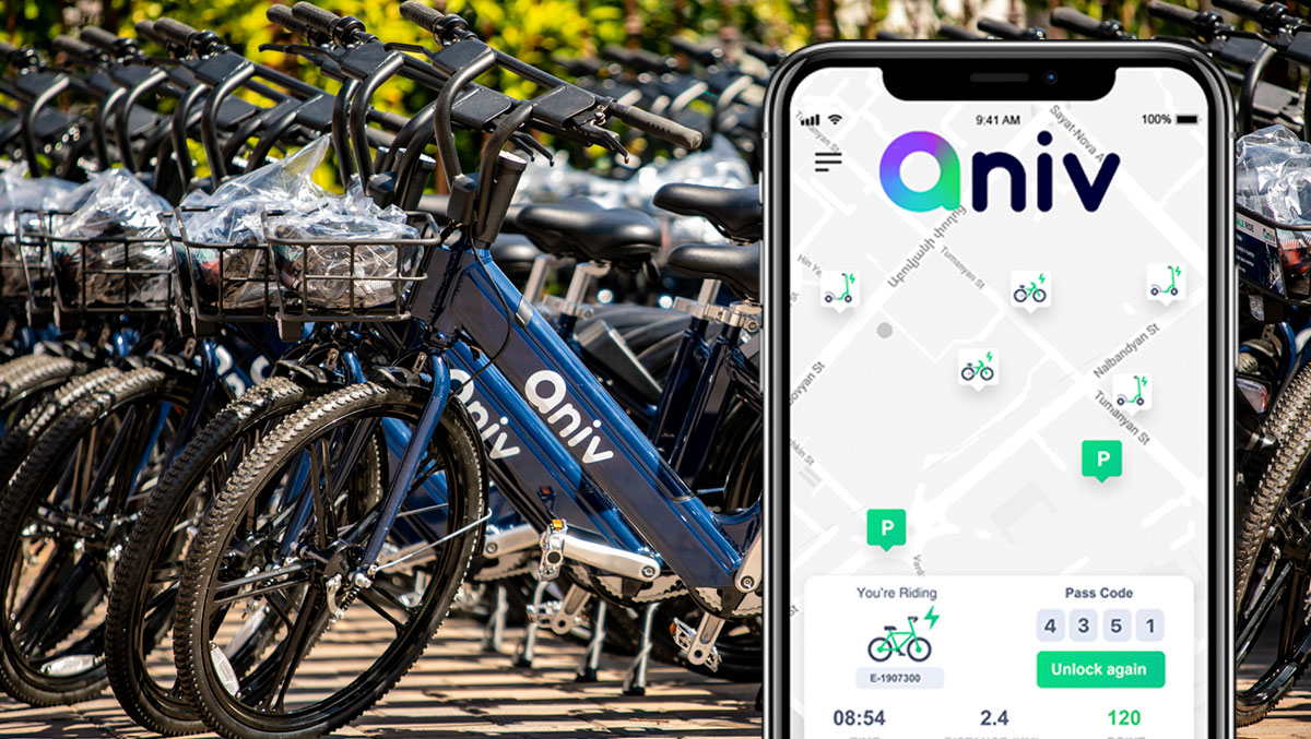 Aniv app and e-bike