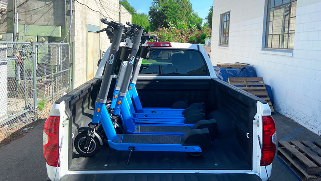 blue electric scooters